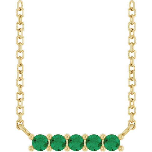 14k-yellow-natural-emerald-bar-16"-necklace