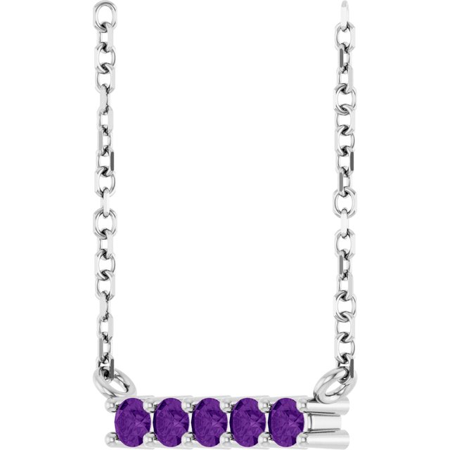 14k-white-natural-amethyst-bar-16"-necklace
