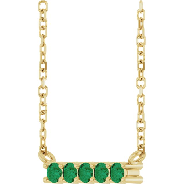 14k-yellow-natural-emerald-bar-16"-necklace