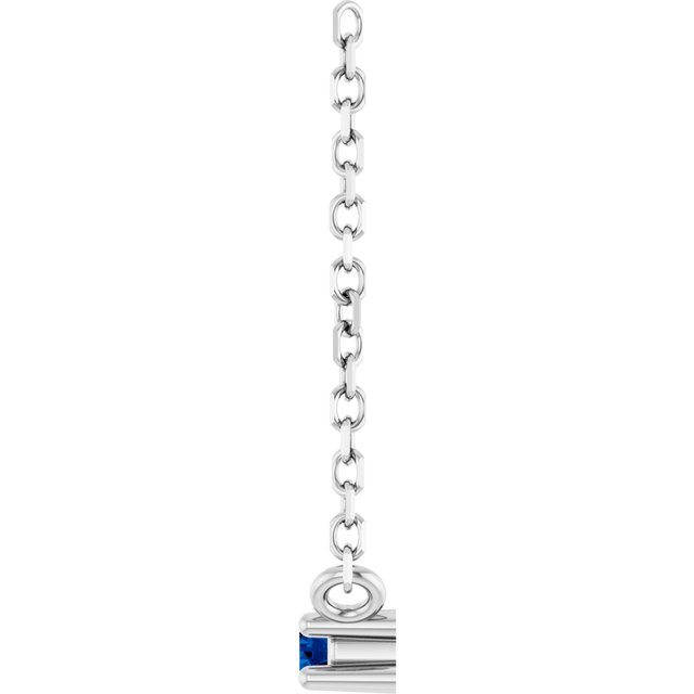 14k-white-lab-grown-blue-sapphire-bar-16"-necklace