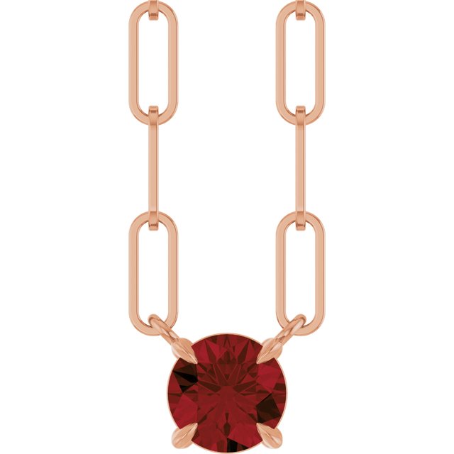 14k-rose-natural-mozambique-garnet-16"-necklace