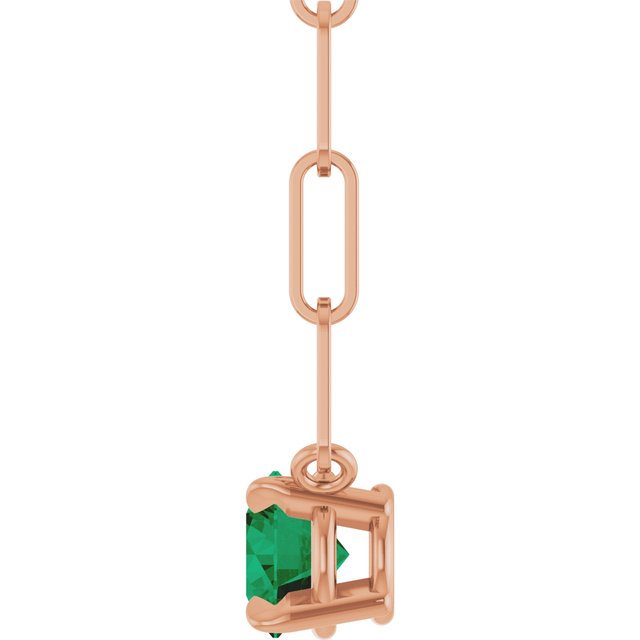 14k-rose-gold-lab-grown-emerald-16"-necklace