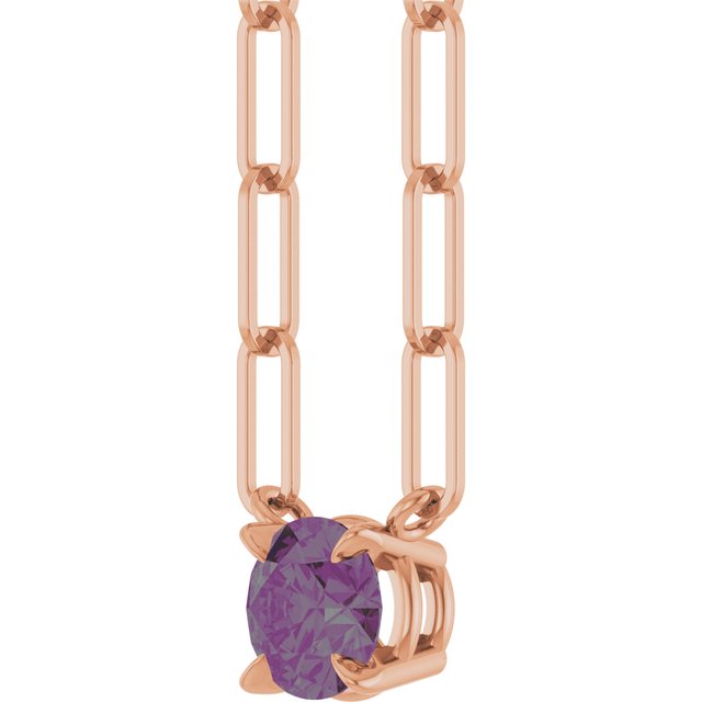 14k-rose-lab-grown-alexandrite-16"-necklace