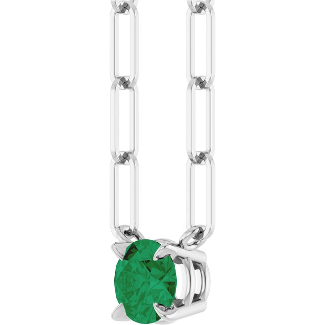 sterling-silver-lab-grown-emerald-18"-necklace
