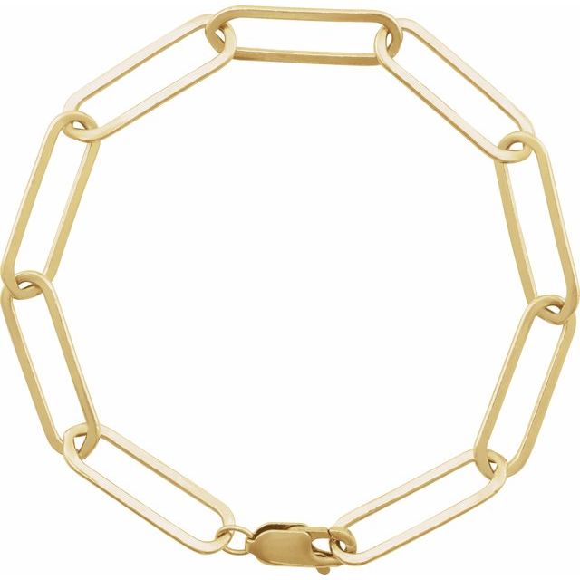 14k-yellow--paperclip-style-7"-chain