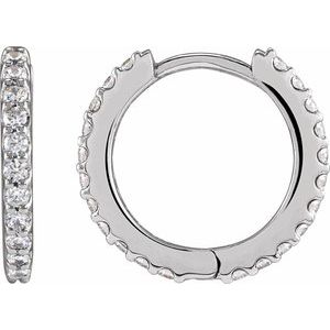 1/4 ct Natural Diamond Accented Huggie Earrings