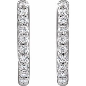 1/2 ct Lab-Grown Diamond Accented Huggie Earrings