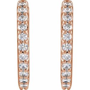 1/2 ct Lab-Grown Diamond Accented Huggie Earrings
