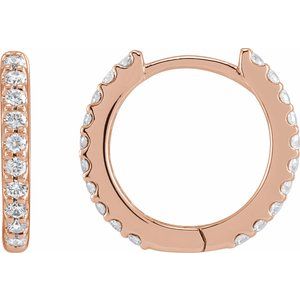 1/2 ct Lab-Grown Diamond Accented Huggie Earrings