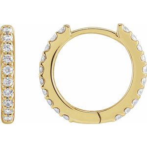 1/2 ct Lab-Grown Diamond Accented Huggie Earrings