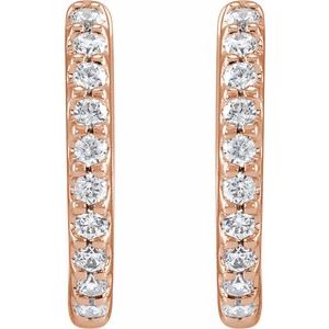 1/2 ct Lab-Grown Diamond Accented Huggie Earrings