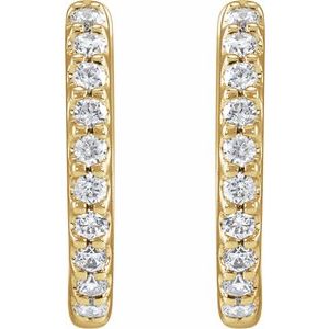 1/2 ct Lab-Grown Diamond Accented Huggie Earrings