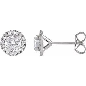 1 ct Lab-Grown Diamond Cocktail-Style Halo-Style Stud Earrings