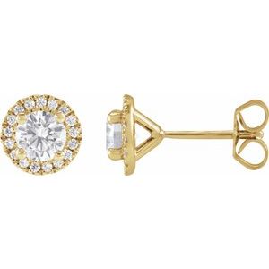 1 ct Lab-Grown Diamond Cocktail-Style Halo-Style Stud Earrings