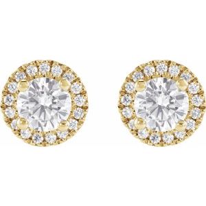 1 ct Lab-Grown Diamond Cocktail-Style Halo-Style Stud Earrings