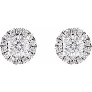 1 ct Lab-Grown Diamond Cocktail-Style Halo-Style Stud Earrings
