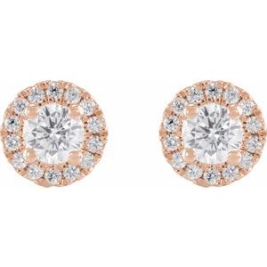 1 ct Lab-Grown Diamond Cocktail-Style Halo-Style Stud Earrings