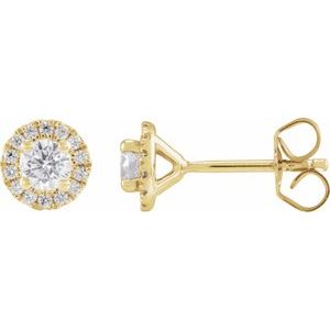 1 ct Lab-Grown Diamond Cocktail-Style Halo-Style Stud Earrings