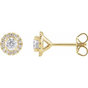 1 ct Lab-Grown Diamond Cocktail-Style Halo-Style Stud Earrings
