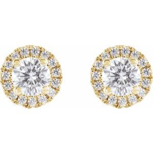 1 ct Lab-Grown Diamond Cocktail-Style Halo-Style Stud Earrings