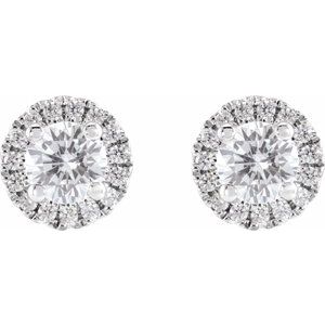 1 ct Lab-Grown Diamond Cocktail-Style Halo-Style Stud Earrings