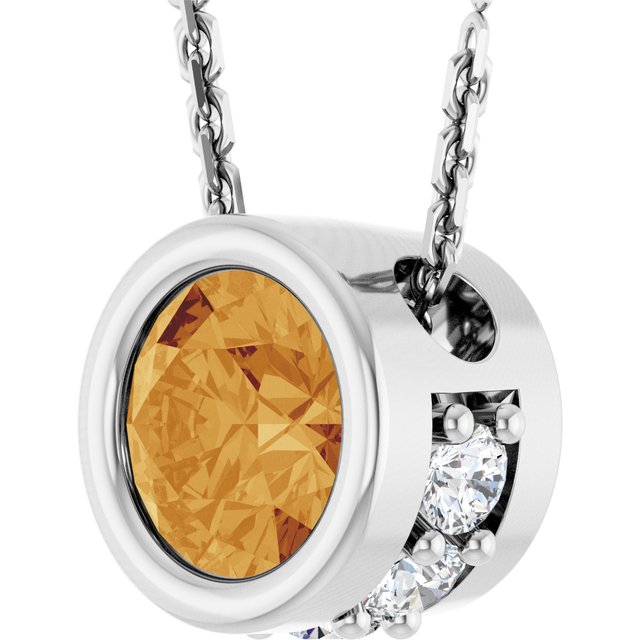 14k-white-natural-citrine-&-.07-ctw-natural-diamond-18"-necklace