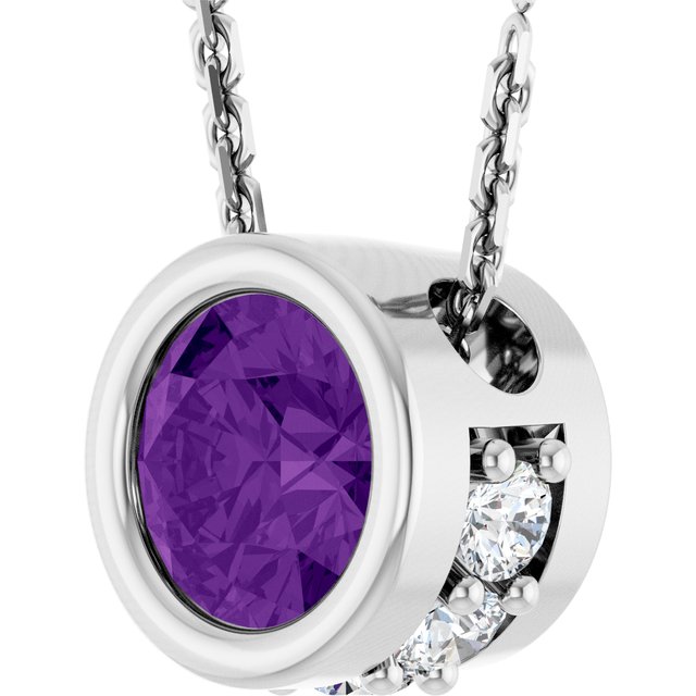 14k-white-natural-amethyst-&-.07-ctw-natural-diamond-18"-necklace