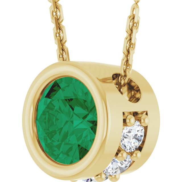 14k-yellow-natural-emerald-&-.07-ctw-natural-diamond-18"-necklace