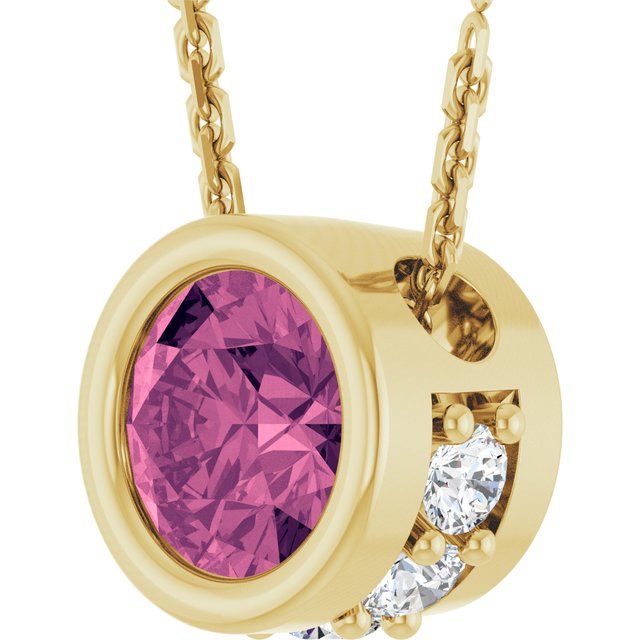 14k-yellow-natural-pink-tourmaline-&-.07-ctw-natural-diamond-18"-necklace