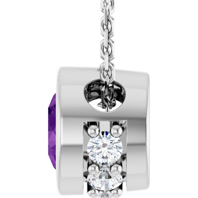 14k-white-natural-amethyst-&-.07-ctw-natural-diamond-18"-necklace