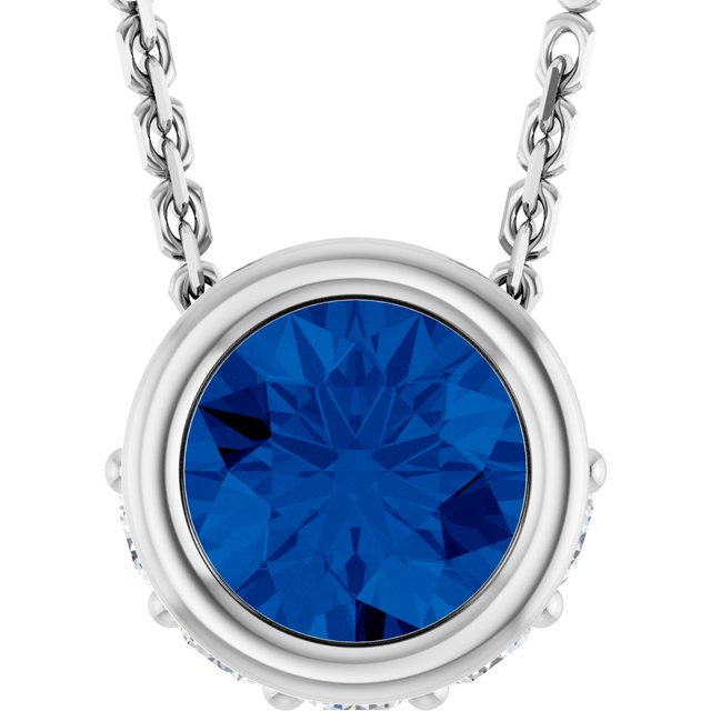 14k-white-lab-grown-blue-sapphire-&-.07-ctw-natural-diamond-18"-necklace