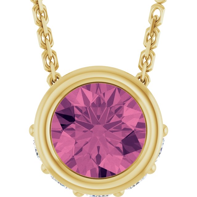 14k-yellow-natural-pink-tourmaline-&-.07-ctw-natural-diamond-18"-necklace
