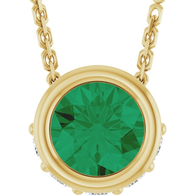 14k-yellow-natural-emerald-&-.07-ctw-natural-diamond-18"-necklace
