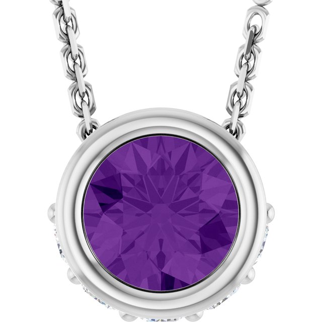14k-white-natural-amethyst-&-.07-ctw-natural-diamond-18"-necklace