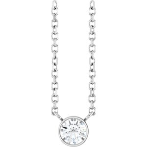 0.06 ct Diamond Bezel-Set Solitaire Necklace