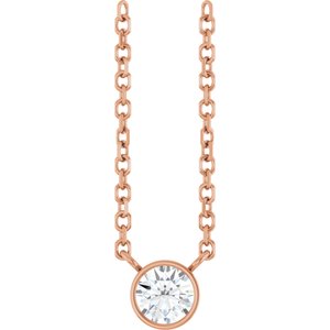 0.06 ct Diamond Bezel-Set Solitaire Necklace
