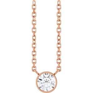 0.06 ct Diamond Bezel-Set Solitaire Necklace