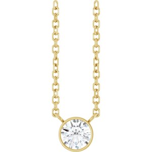 0.06 ct Diamond Bezel-Set Solitaire Necklace