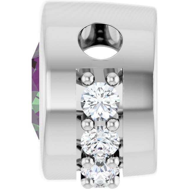 14k-white-lab-grown-alexandrite-&-1/10-ctw-natural-diamond-pendant