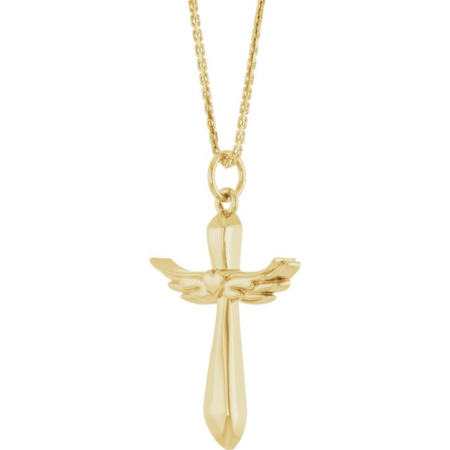 14k-yellow-angel-wings-heart-cross-18"-necklace