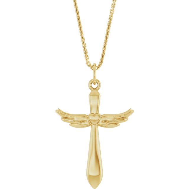 14k-yellow-angel-wings-heart-cross-18"-necklace