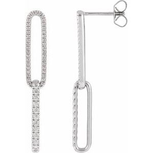 1/2 ct Lab-Grown Diamond Elongated Link Earrings