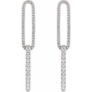 1/2 ct Lab-Grown Diamond Elongated Link Earrings