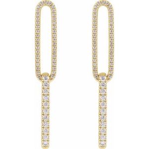1/2 ct Lab-Grown Diamond Elongated Link Earrings