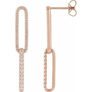 1/2 ct Lab-Grown Diamond Elongated Link Earrings