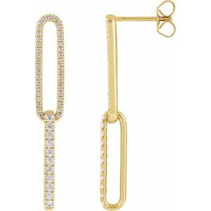 1/2 ct Lab-Grown Diamond Elongated Link Earrings