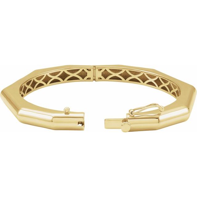 14k-yellow-geometric-hinged-7"-bangle-bracelet