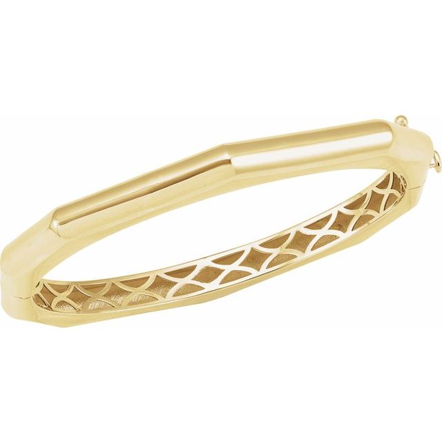 14k-yellow-geometric-hinged-7"-bangle-bracelet