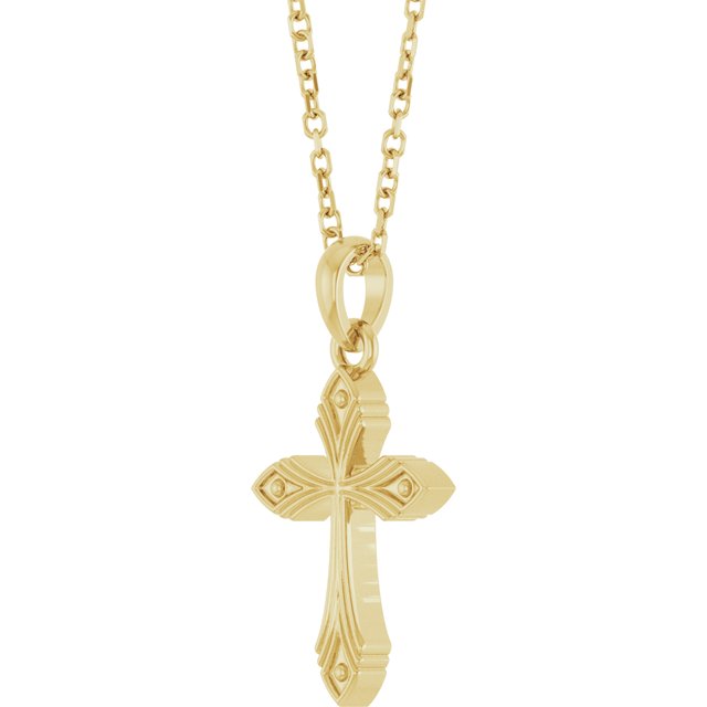 14k-yellow-vintage-inspired-cross-16-18"-necklace