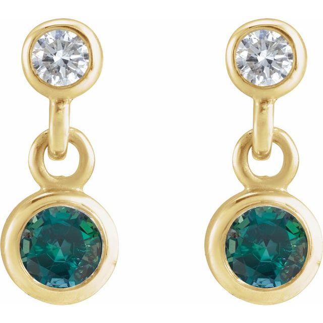 14k-yellow-gold-lab-grown-alexandrite-&-.05-ctw-natural-diamond-two-stone-earrings